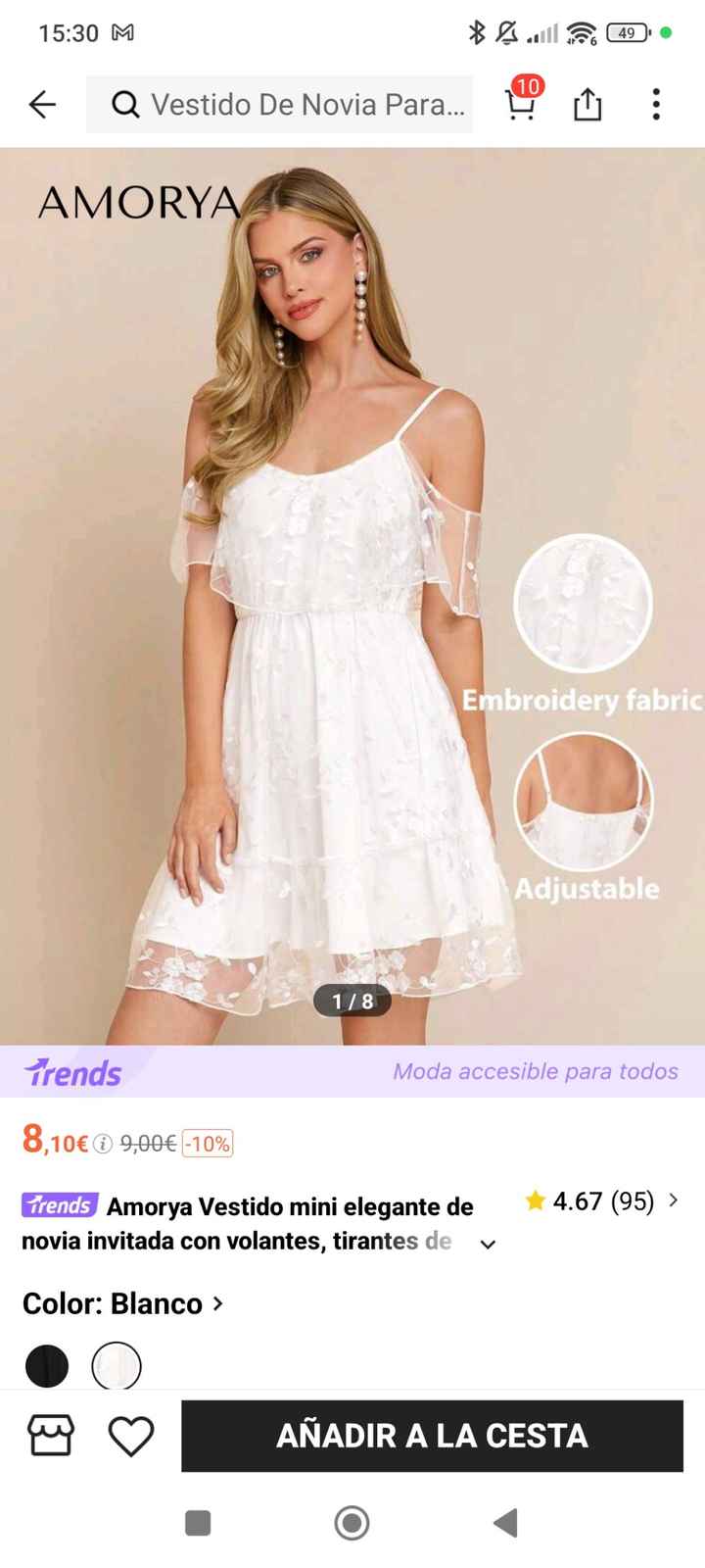 Vestido corto y blanco para la barra libre - 2