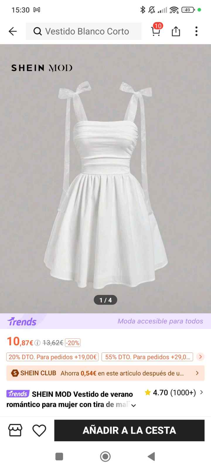 Vestido corto y blanco para la barra libre - 3