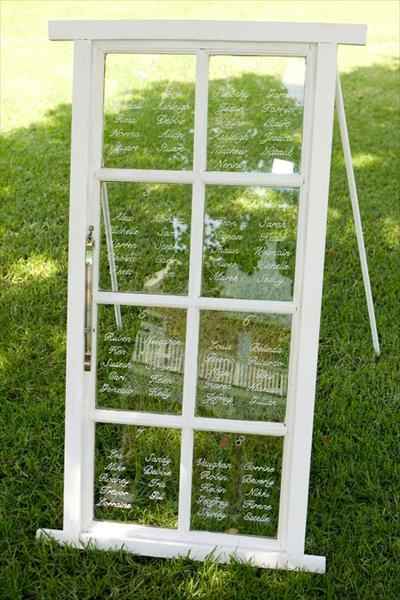 Seating plan on a window
