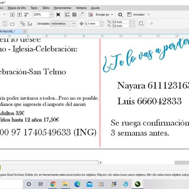 Invitación boda. - 2