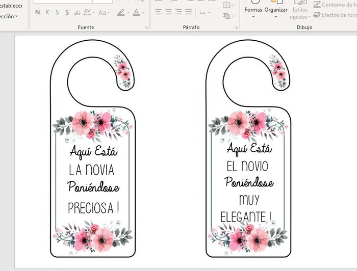 Cartel No molestar novia arreglándose 6