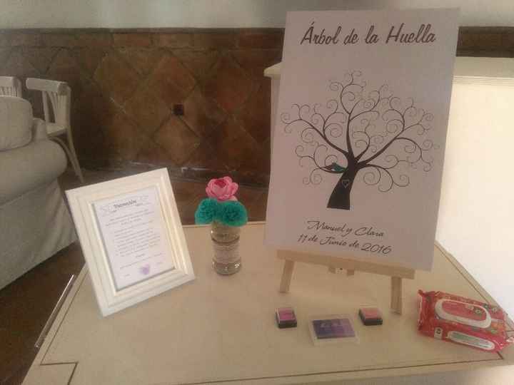 Mesa dulce, fotocall, mesa detalles y árbol de huellas - 4