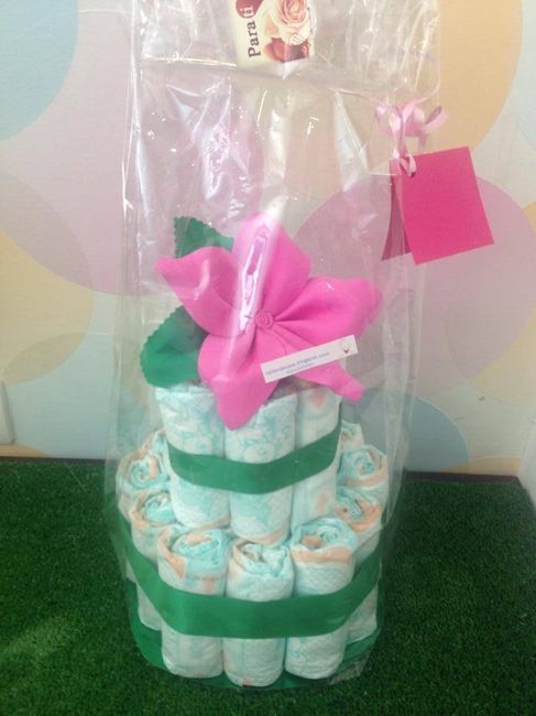 Tarta pañales flor