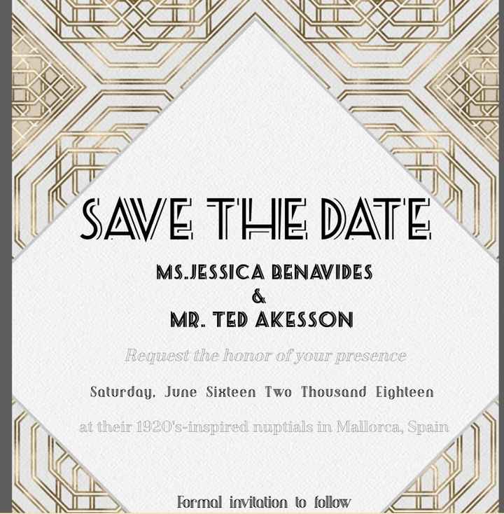 Save the Date Boda Años 20