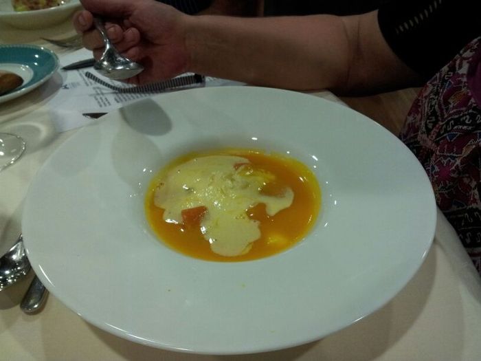 Crema calabaza y vieiras