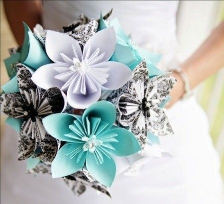 Ramo de novia con origami