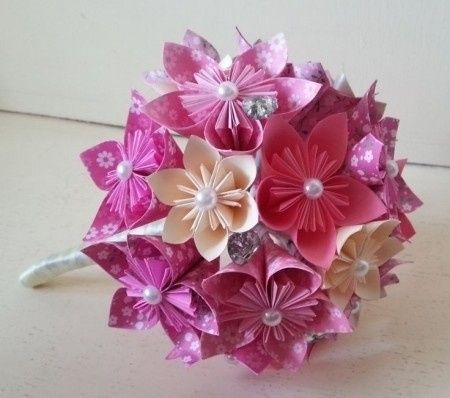 Ramo de novia con origami