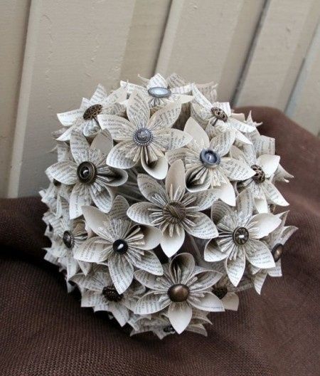 Ramo de novia con origami
