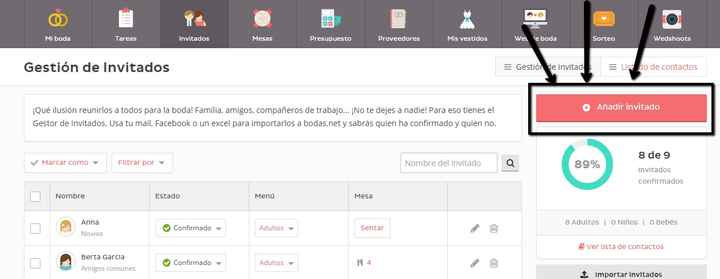 Cómo añadir invitados