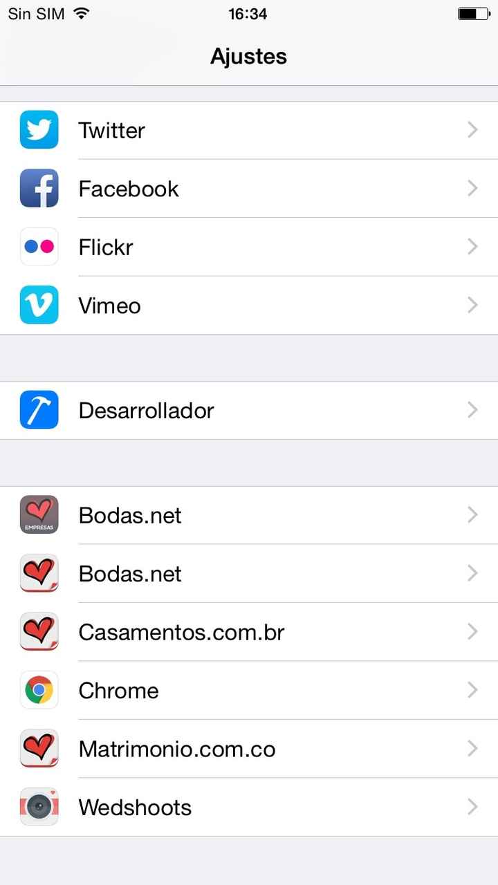 Configuración iPhone