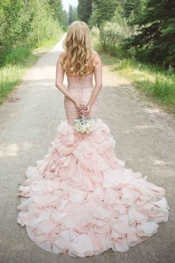 Vestido novia rosa