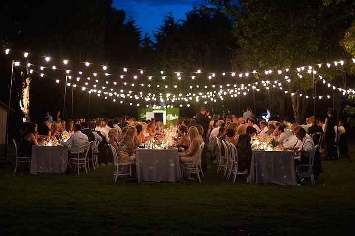 Decoración bodas de noche con luces