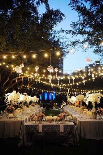 Decoración bodas de noche con luces