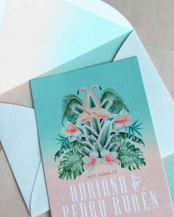 Invitaciones de boda tropicales