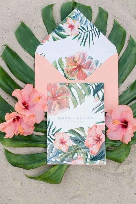 Invitaciones de boda tropicales