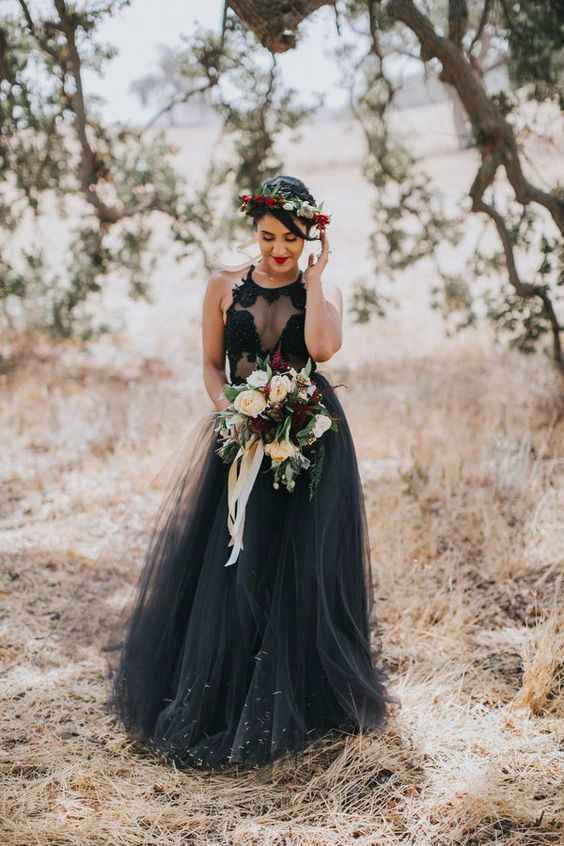 Vestido de novia negro