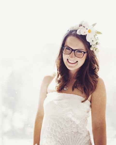 Novia con gafas