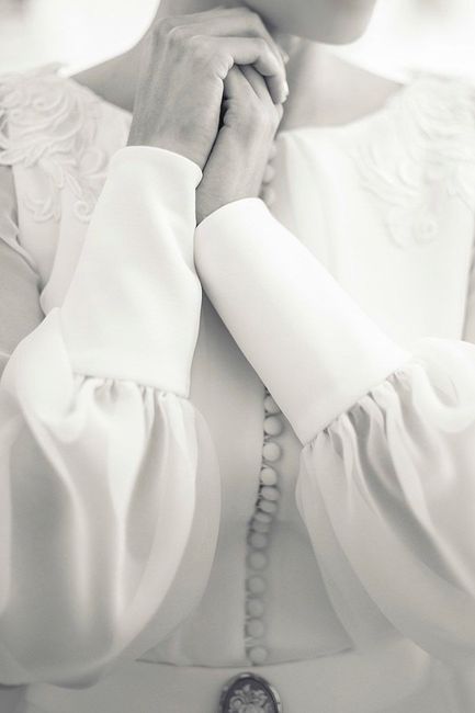 Vestido de novia con manga globo