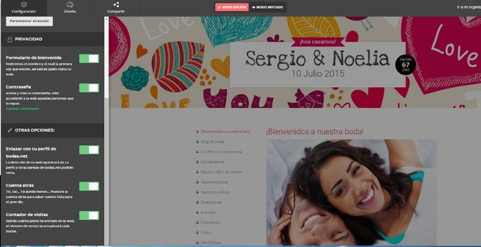 Nuevo diseño de la web de boda!
