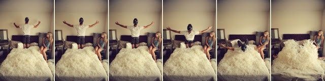 Una guerra de almohadas