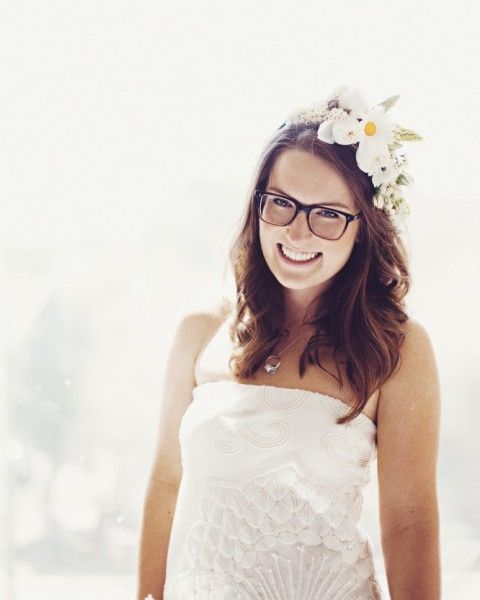 Novia con gafas