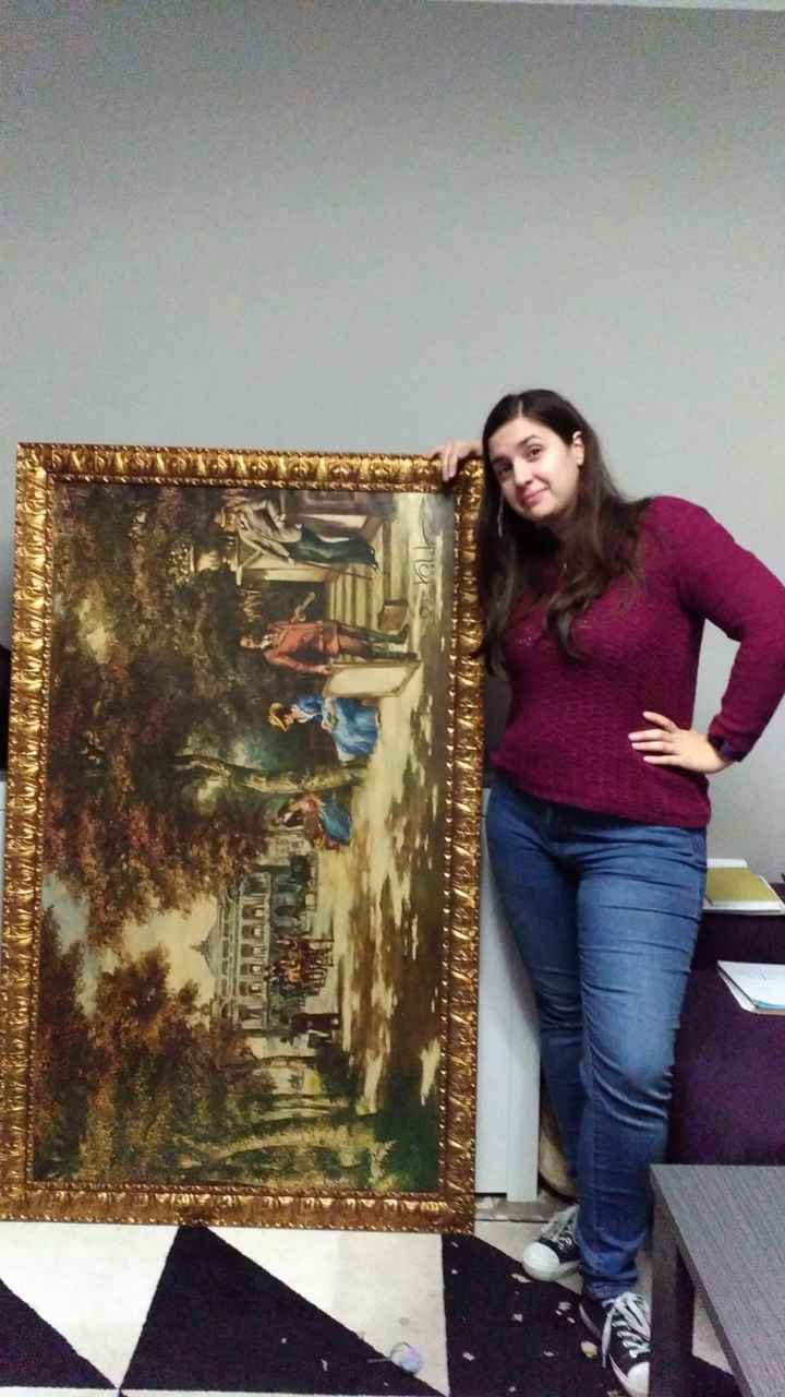 Foto del susodicho cuadro y yo, para que apreciéis el tamaño