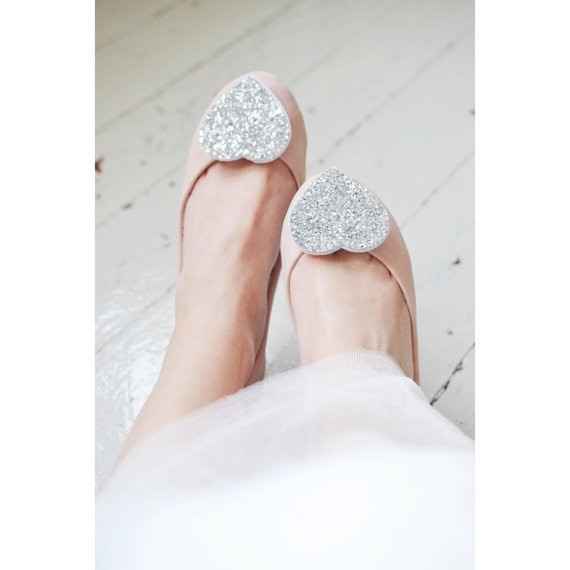 silver heart shoe clip