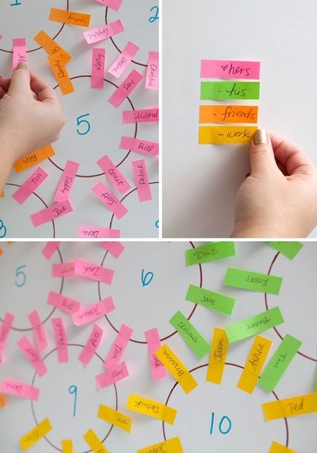 seating plan post its notes
