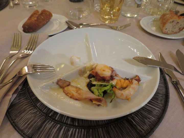 Ensalada templada de bacalao pulpo y cigala
