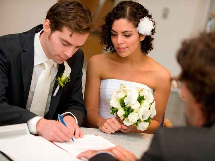 Firma del acta matrimonial civil