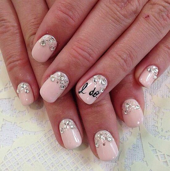  Manicura de novia rosa - 8