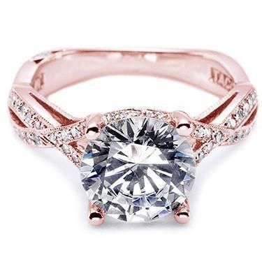 anillo de compromiso, oro rosado .............