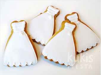 Galletas en forma de vestido de novia