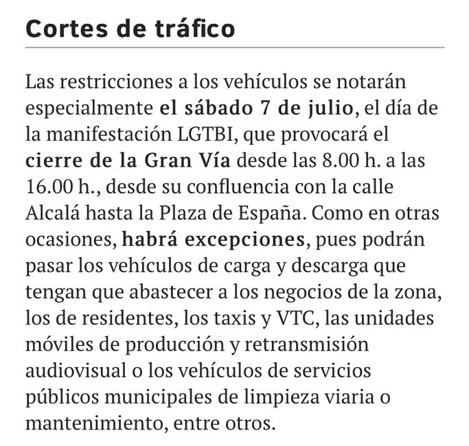 Cortes de tráfico sábado - 1