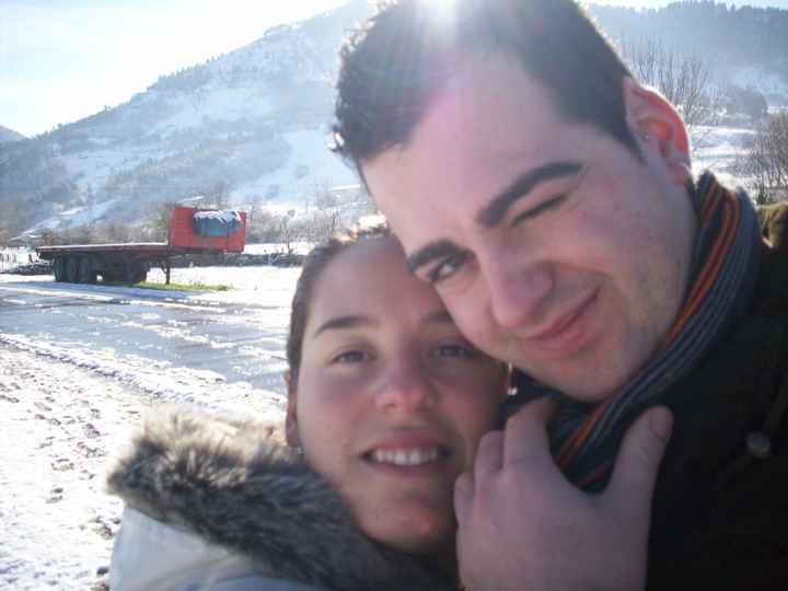 En la nieve...