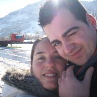 En la nieve...