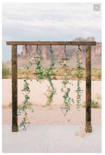 Decoración ceremonia con flores colgantes 2