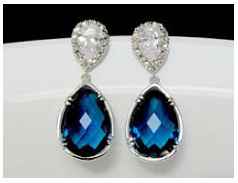 Pendientes azul y plata I