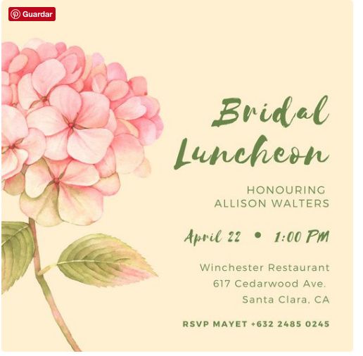 Invitación Canva flores acuarela 2