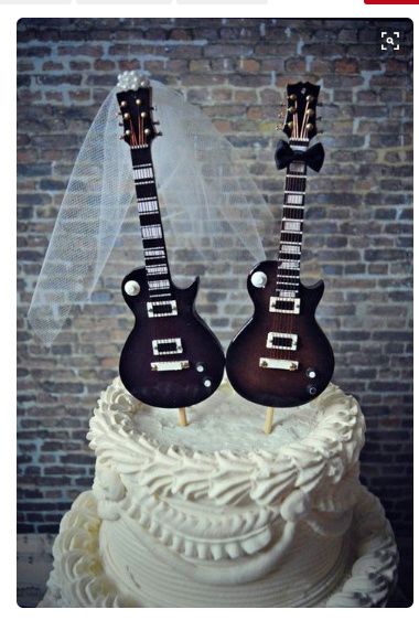 Cake toppers de guitarras eléctricas