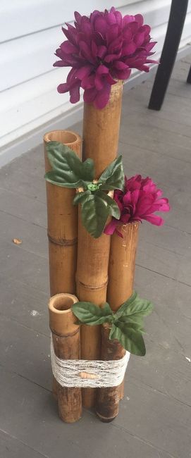 Centro de mesa con bambú