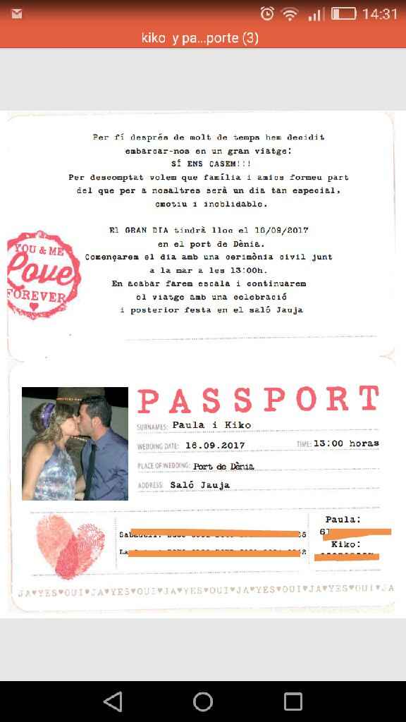Invitaciones tarjeta embarque o viajeras - 1