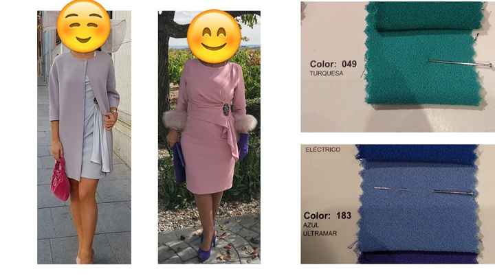 Vestido con abrigo, sin abrigo y las dos opciones de colores.