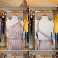 gorgeous multiway convertible dress in rosewater showing all the different styles!