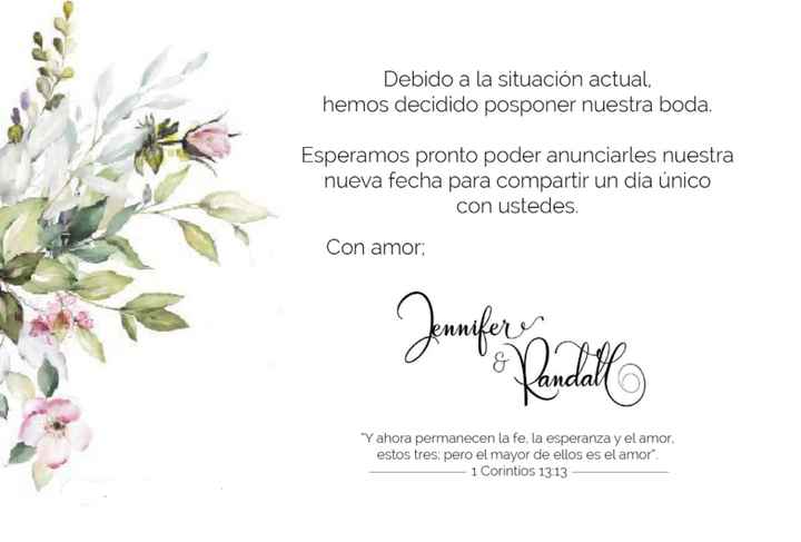 Tarjeta para anunciar cambio de fecha - 1