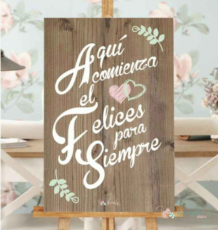 Cartel bienvenidos a nuestra boda - 1