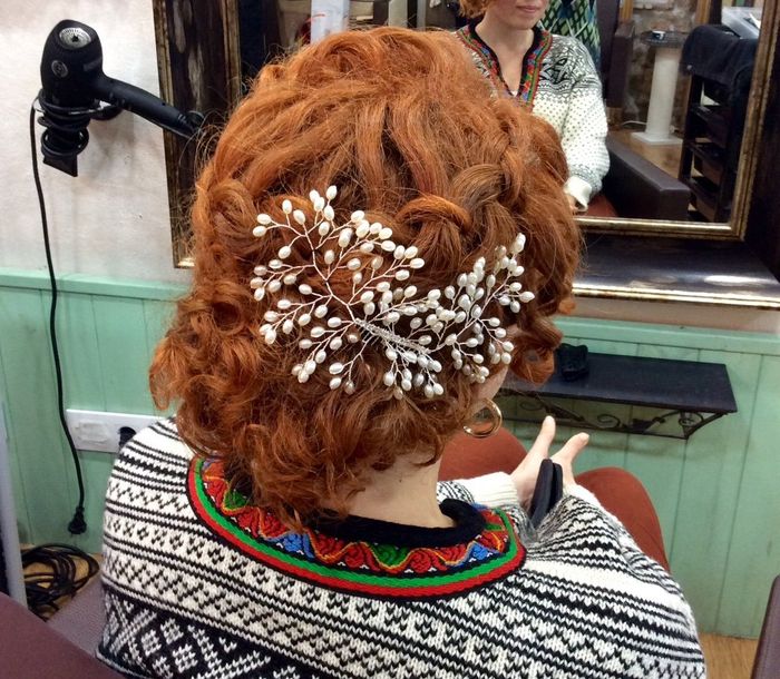 Recogido con trenza y tocado