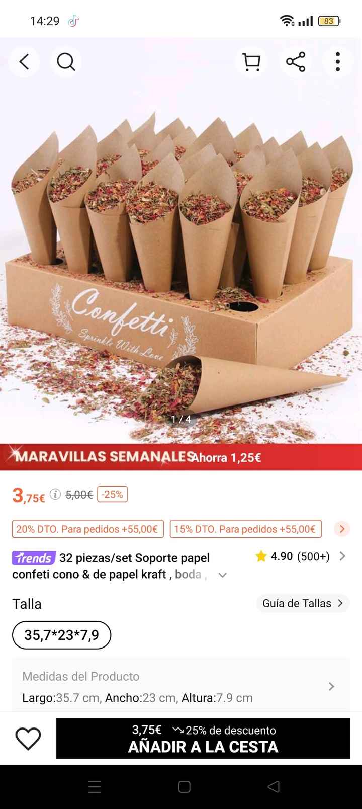 Medida conos de pétalos/arroz - 1