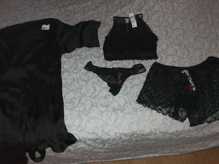 Conjunto noche de boda negro... - 3