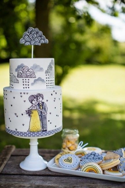 tarta de boda color